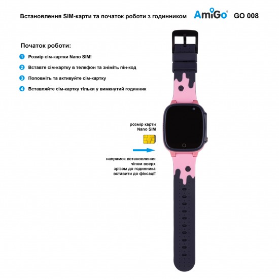 Смарт-часы Amigo GO008 MILKY GPS WIFI Pink (873293) Смарт-часы Amigo GO008 MILKY GPS WIFI Pink (873293)