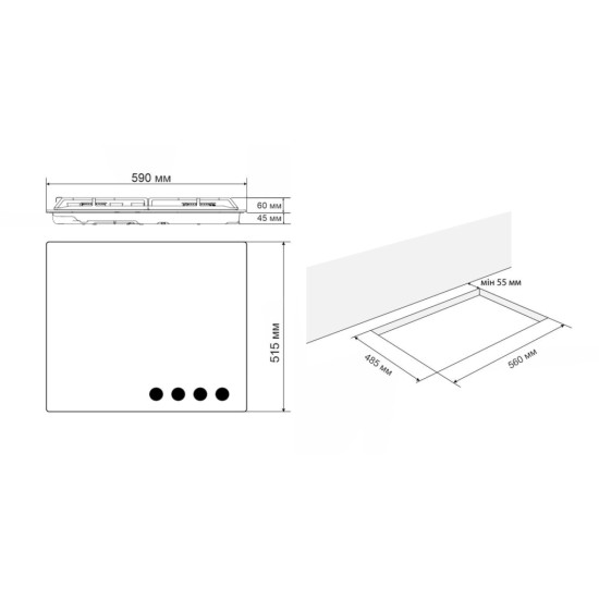 Варочная поверхность Eleyus MAGENTA 60 WH CF