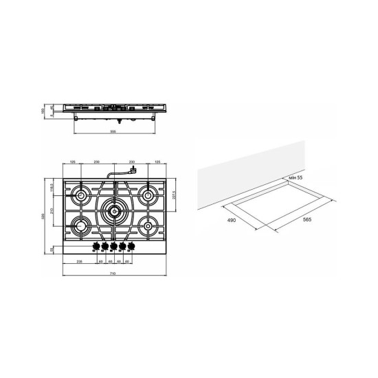 Варочная поверхность Eleyus KVINTA 70 WH CTF Варочная поверхность Eleyus KVINTA 70 WH CTF