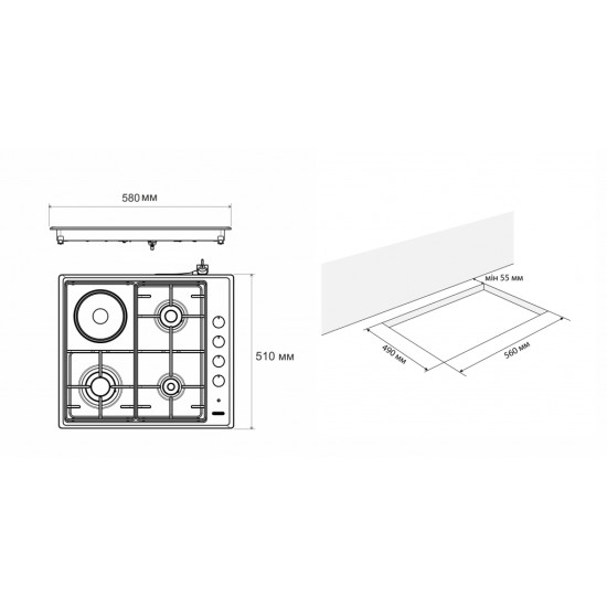 Варочная поверхность Eleyus UNO 60 BL H1 EF Варочная поверхность Eleyus UNO 60 BL H1 EF