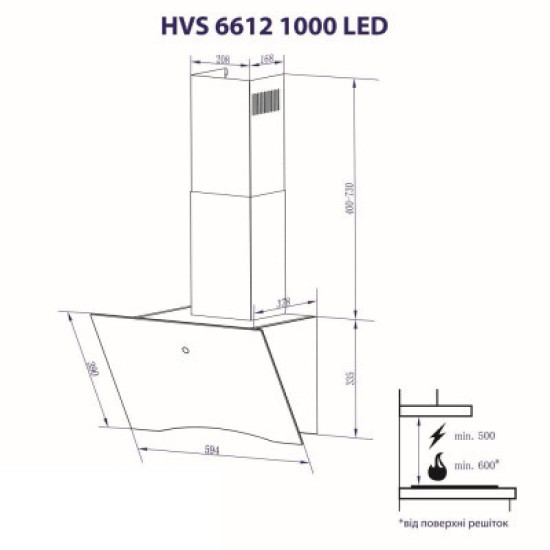 Вытяжка кухонная Minola HVS 6612 WH 1000 LED Вытяжка кухонная Minola HVS 6612 WH 1000 LED