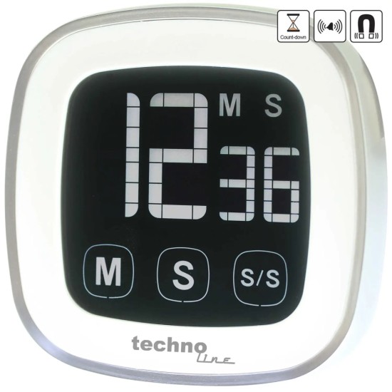 Таймер кухонный Technoline KT400 Magnetic Touchscreen White (KT400) Таймер кухонный Technoline KT400 Magnetic Touchscreen White (KT400)