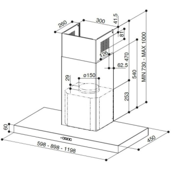 Витяжка кухонна Faber Stilo Comfort Bk Matt A60 (325.0618.791)