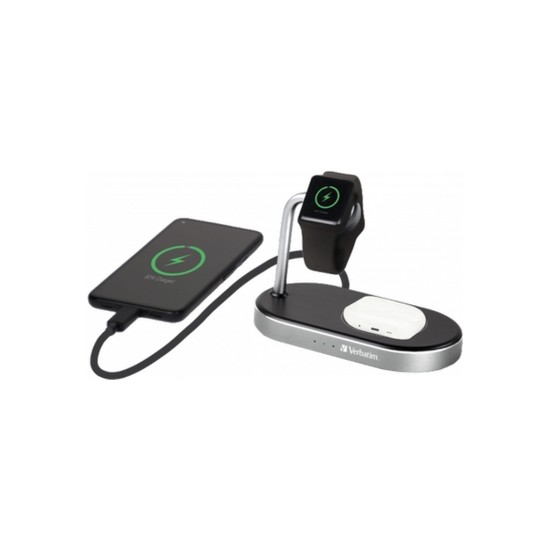 Зарядное устройство Verbatim 3in1 Apple Watch and iPhone Charging Stand (49556)