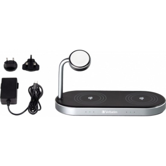 Зарядное устройство Verbatim 3in1 Apple Watch and Dual iPhone Charging Stand (49557)