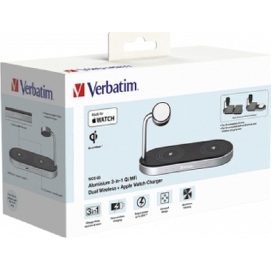 Зарядное устройство Verbatim 3in1 Apple Watch and Dual iPhone Charging Stand (49557)