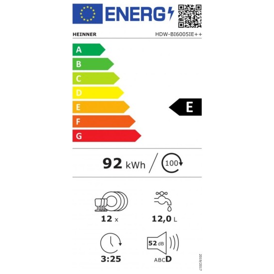 Посудомоечная машина HEINNER HDW-BI6005IE++ Посудомоечная машина HEINNER HDW-BI6005IE++