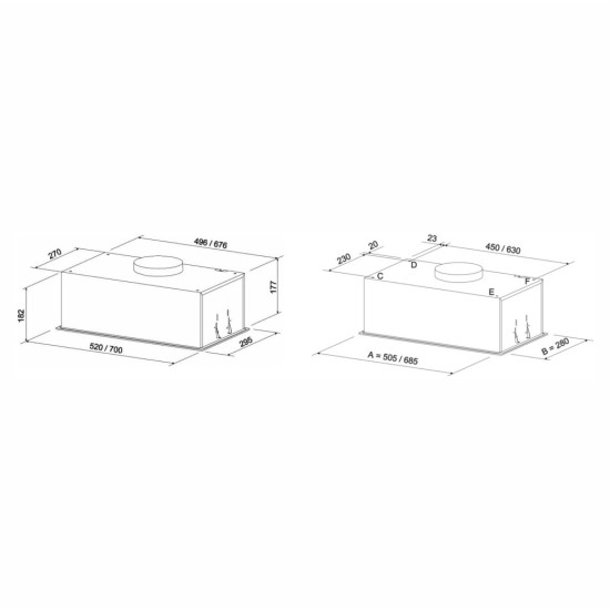 Вытяжка кухонная Eleyus GEMINI 700 LED 52 BL