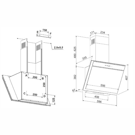 Вытяжка кухонная Eleyus KREON 1200 LED 60 WH