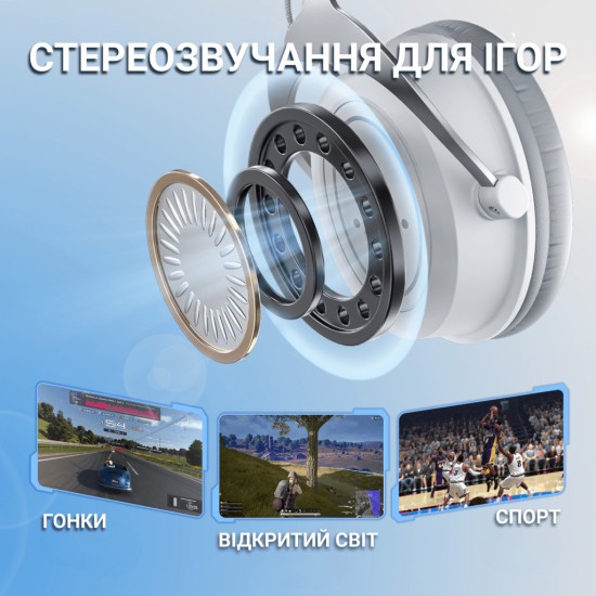 Навушники Fifine H3 RGB White (H3W) Навушники Fifine H3 RGB White (H3W)