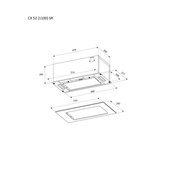 Вытяжка кухонная Pyramida CX 52 (1100) SR GBL