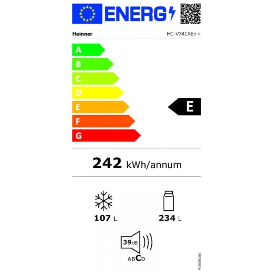Холодильник HEINNER COMBINA FRIGORIFICA HEINNER HC-V341XE++ (HC-V341XE++)