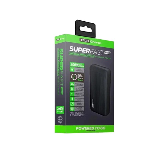 Батарея универсальная TechCharge 20000mAh, PD/18W, QC/3.0 (1742)