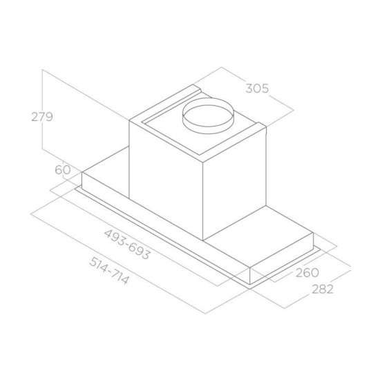 Вытяжка кухонная Elica HIDDEN 2.0 BL MAT/A/52