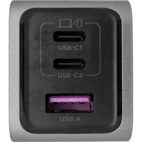 Зарядное устройство Ugreen 3xUSB 65W (2хUSB-C+USB-A) Gan Nexode Pro X755 (25871)