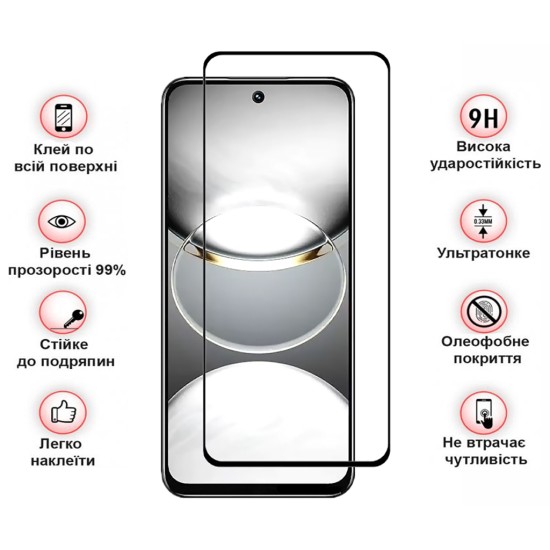 Стекло защитное BeCover Tecno Spark 30 (KL6) Black (712500)