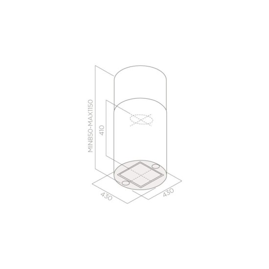 Витяжка кухонна Elica TUBE PRO ISLAND WH MAT/A/43