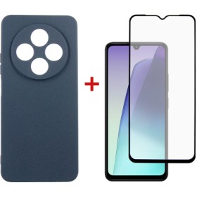 Чехол для мобильного телефона Dengos Xiaomi Redmi 14C Carbon + glass (Blue) (DG-KM-120)