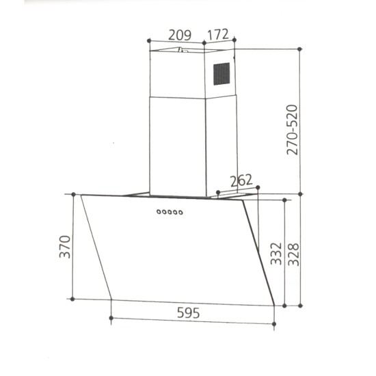 Витяжка кухонна Interline TEFFI SLIM BL A/60/GL/PB Витяжка кухонна Interline TEFFI SLIM BL A/60/GL/PB