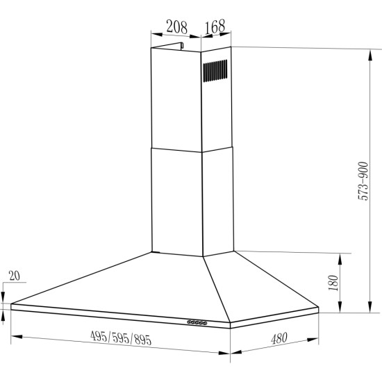 Витяжка кухонна Interline SET WH A/60 PB/2/T Витяжка кухонна Interline SET WH A/60 PB/2/T