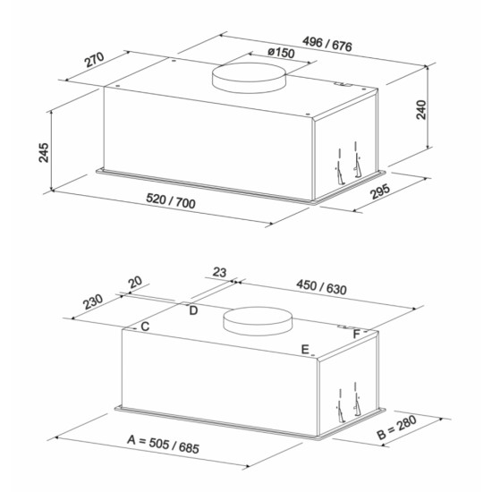 Витяжка кухонна Eleyus NAVIS 1200 LED 52 BL Витяжка кухонна Eleyus NAVIS 1200 LED 52 BL