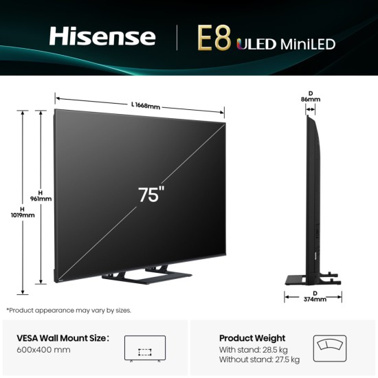 Телевизор Hisense 75E8Q Телевизор Hisense 75E8Q