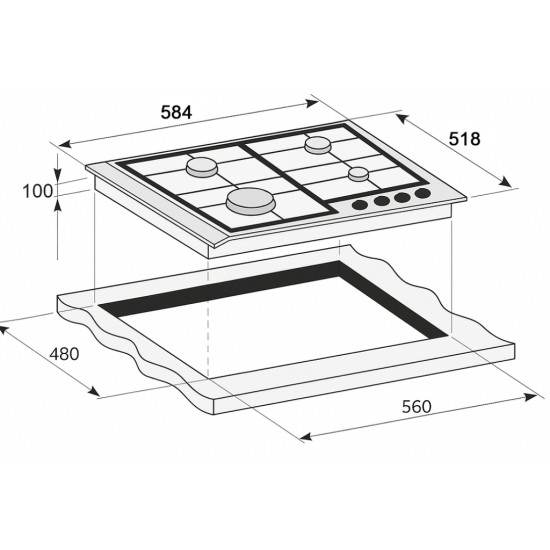 Варочна поверхня PRIME Technics PGH 50036 FGBC Варочна поверхня PRIME Technics PGH 50036 FGBC