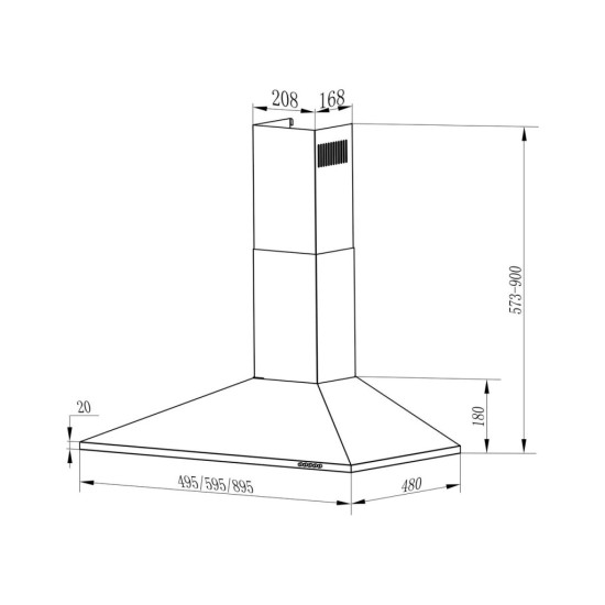Вытяжка кухонная Interline UNNA BL A/60 PB/2/T Вытяжка кухонная Interline UNNA BL A/60 PB/2/T