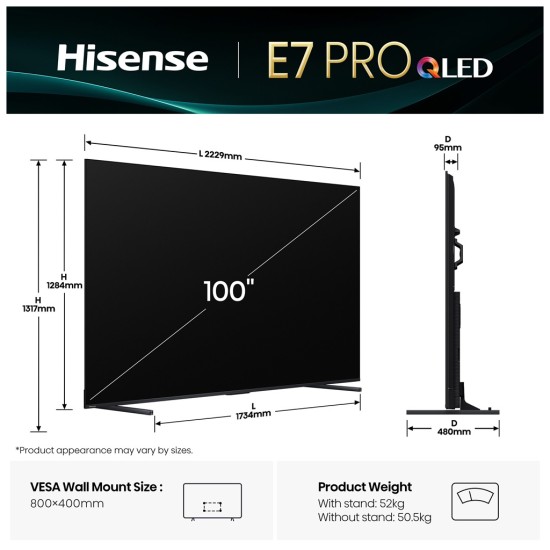 Телевізор Hisense 100E7Q PRO