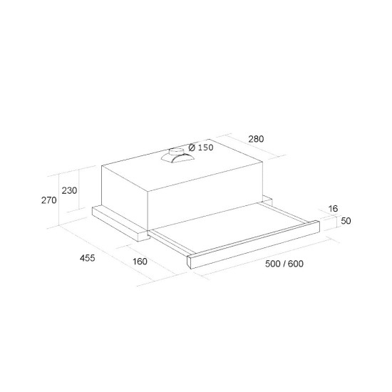 Вытяжка кухонная Pyramida TL 60 (1100) BL