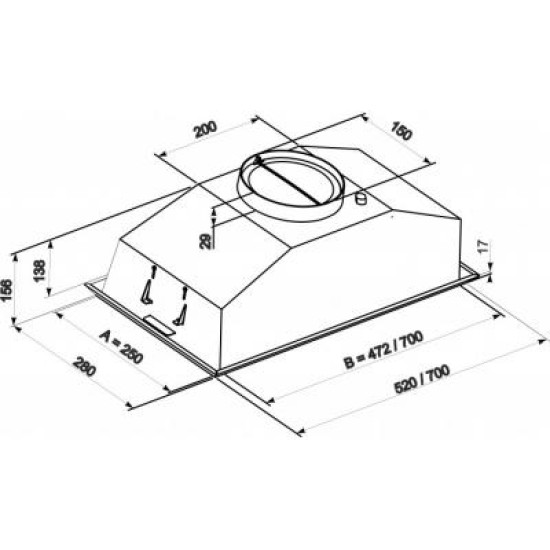 Вытяжка кухонная Eleyus Modul 700 LED SMD 70 IS
