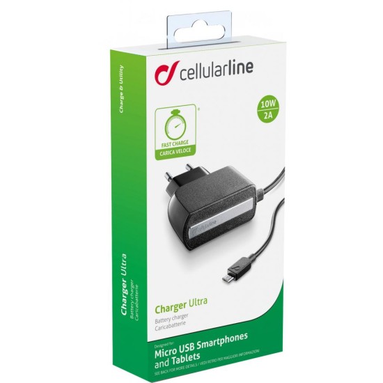 Зарядний пристрій 2A with cable 1,6m MicroUSB Cellularline (ACHPHMICROUSB) Зарядний пристрій 2A with cable 1,6m MicroUSB Cellularline (ACHPHMICROUSB)