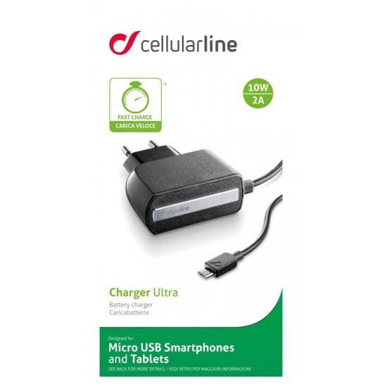 Зарядний пристрій 2A with cable 1,6m MicroUSB Cellularline (ACHPHMICROUSB) Зарядний пристрій 2A with cable 1,6m MicroUSB Cellularline (ACHPHMICROUSB)