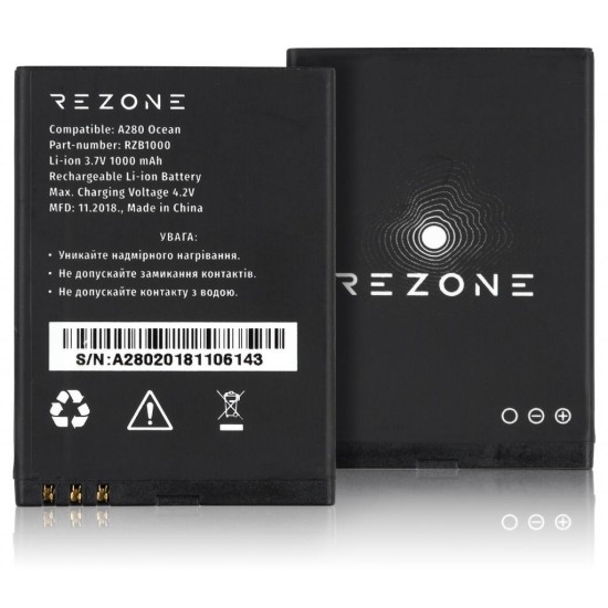 Аккумуляторная батарея Rezone for A280 Ocean 1000mah (and all compatible with BL-4D) (BL-4D) Аккумуляторная батарея Rezone for A280 Ocean 1000mah (and all compatible with BL-4D) (BL-4D)