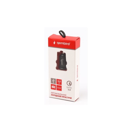 Зарядное устройство Gembird car QC black (MP3A-UC-CAR11)