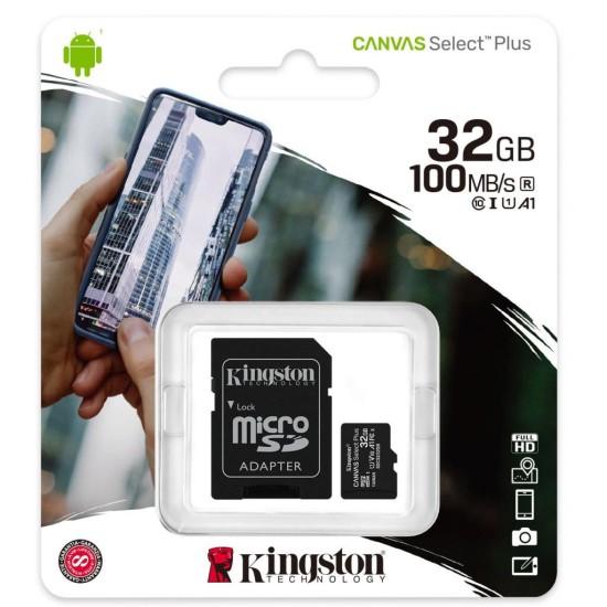 Карта пам'яті Kingston 32GB micSDHC class 10 Canvas Select Plus 100R A1 (SDCS2/32GB) Карта пам'яті Kingston 32GB micSDHC class 10 Canvas Select Plus 100R A1 (SDCS2/32GB)