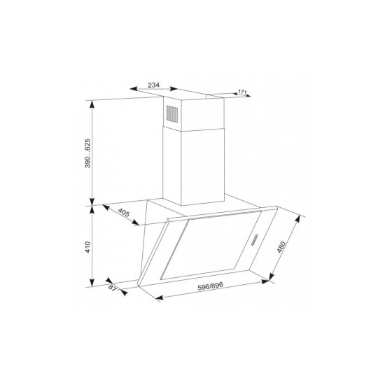 Вытяжка кухонная Eleyus Titan A 1200 LED SMD 90 BL