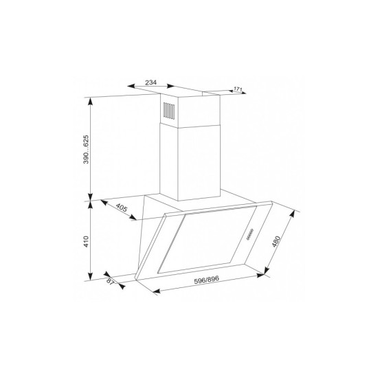Вытяжка кухонная Eleyus Titan A 1200 LED SMD 90 IS+BL Вытяжка кухонная Eleyus Titan A 1200 LED SMD 90 IS+BL