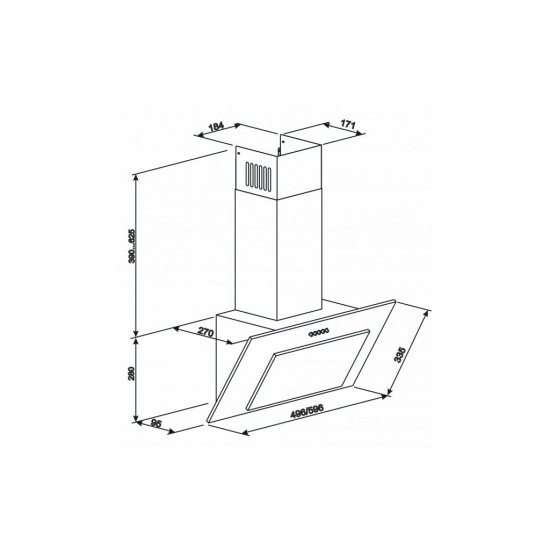 Вытяжка кухонная Eleyus VERTICAL 470 60 WH
