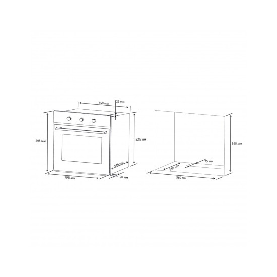 Духовой шкаф Eleyus ESTER 6006 BG Духовой шкаф Eleyus ESTER 6006 BG