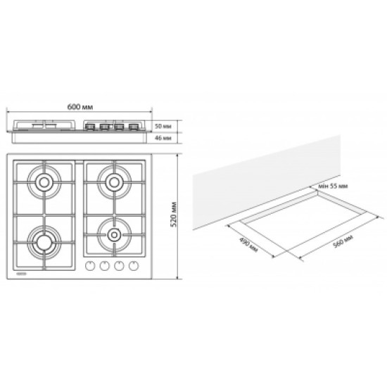 Варочная поверхность Eleyus VITA 60 BG CF