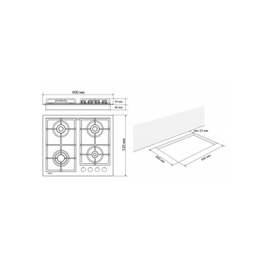 Варочная поверхность Eleyus VITA 60 BG CWF