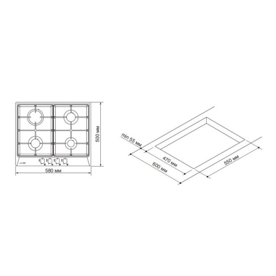 Варочная поверхность Pyramida PFX 644 S INOX Варочная поверхность Pyramida PFX 644 S INOX