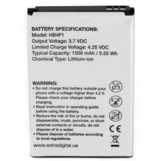 Аккумуляторная батарея Extradigital Huawei HB4F1 1500 mAh (BMH6434)