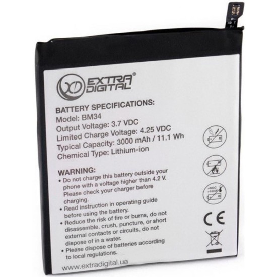 Аккумуляторная батарея Extradigital Xiaomi Mi Note Pro (BM34) 3000 mAh (BMX6442)