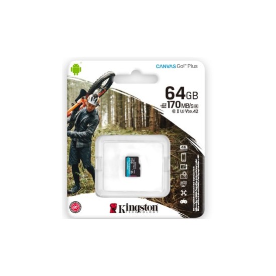 Карта памяти Kingston 64GB microSD class 10 UHS-I U3 A2 Canvas Go Plus (SDCG3/64GBSP) Карта памяти Kingston 64GB microSD class 10 UHS-I U3 A2 Canvas Go Plus (SDCG3/64GBSP)