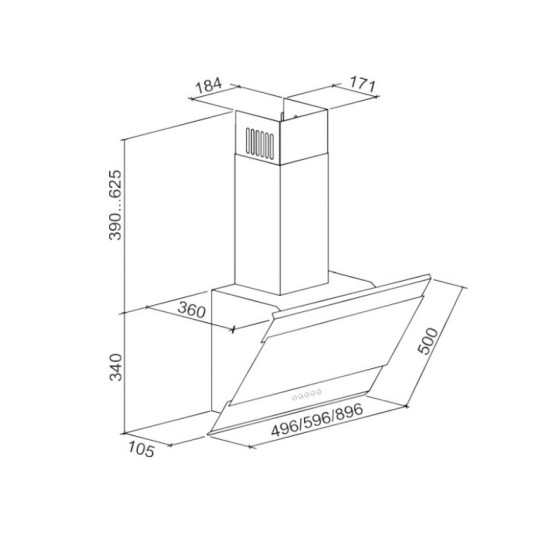 Вытяжка кухонная Eleyus Focus 1000 60 BL