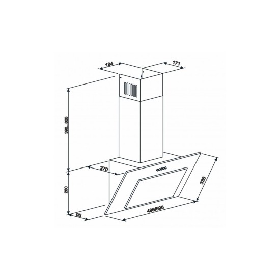 Вытяжка кухонная Eleyus VERTICAL 1000 60 BG