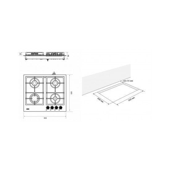 Варочная поверхность Eleyus INGA 60 BL CWF
