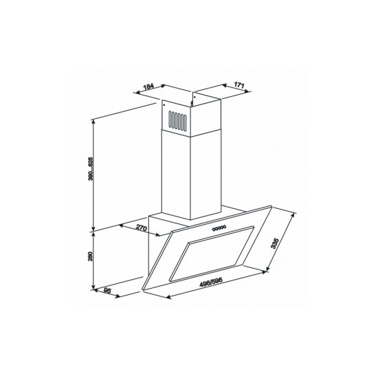 Вытяжка кухонная Eleyus VERTICAL 470 50 WH Вытяжка кухонная Eleyus VERTICAL 470 50 WH